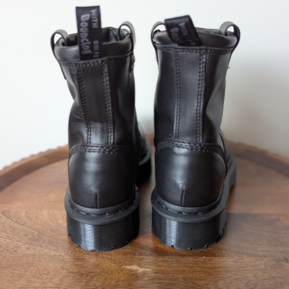 NEW Anistone Lo Leather Biker Boots W 7/ M 6Color: BLACK MILLED NAPPA — Wanama - Picture 3 of 16